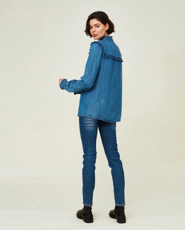JORDAN LYOCELL RUFFLE BLOUSE