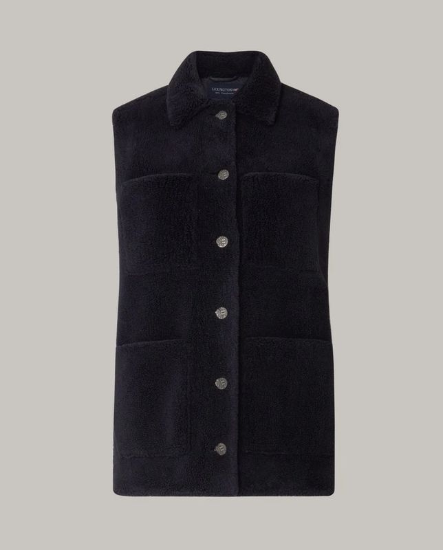 Nadia wool blend pile vest